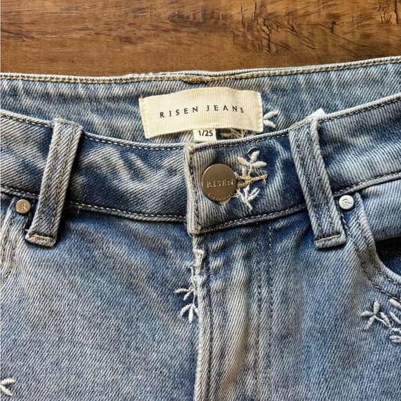 Risen Light Blue Embroidered Women’s Jeans - Picture 4 of 5